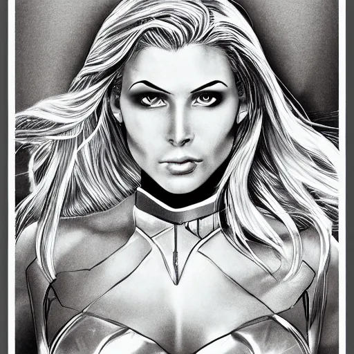 Prompt: a highly detailed portrait of a female super hero