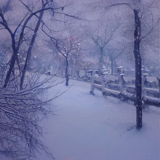 Prompt: mystic winter landscape by yoshitaka amano