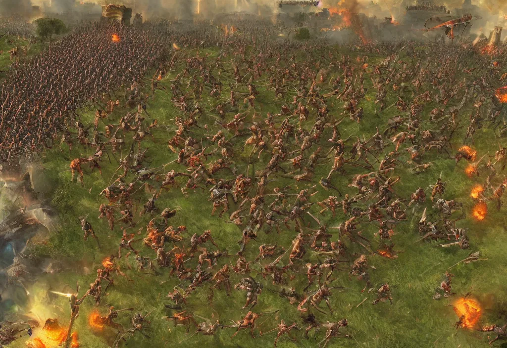 Image similar to rome total war 2 epic battle, hyper detailed, sunset, trending on artstation