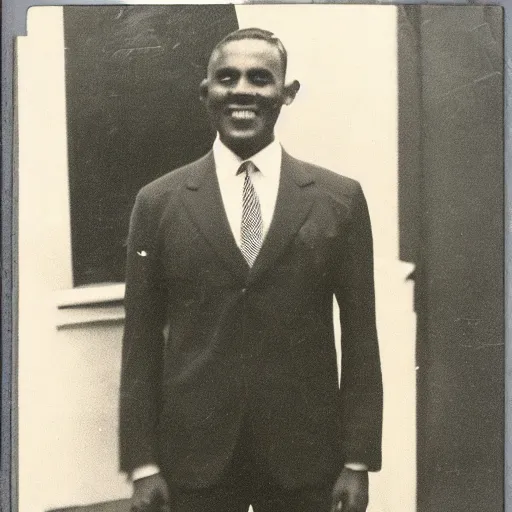 Image similar to vintage photo of a black man wearing a black suit in rio de janeiro