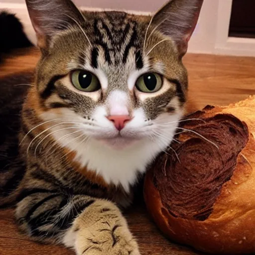 Image similar to you thought it was bread but no it was me the cat