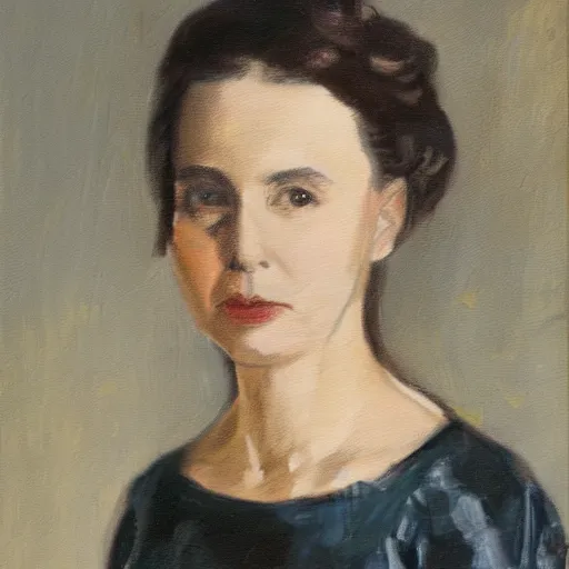 Prompt: a portrait painting of alice turnes