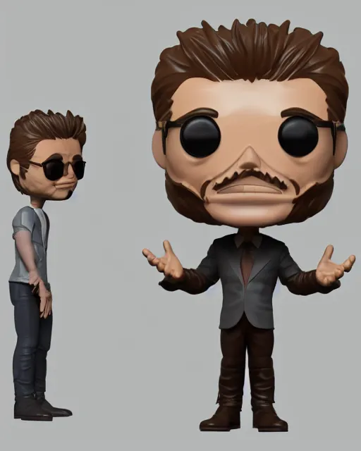 Prompt: full body 3d render of willem dafoe as a funko pop, studio lighting, white background, blender, trending on artstation, 8k, highly detailed