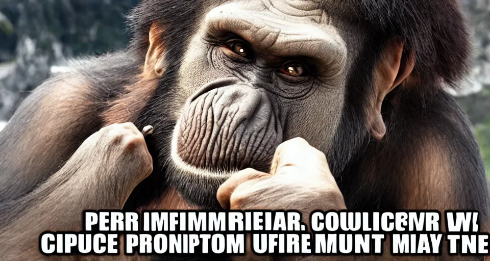 Monkey Pointing a Gun at a Computer Meme, Stable Diffusion