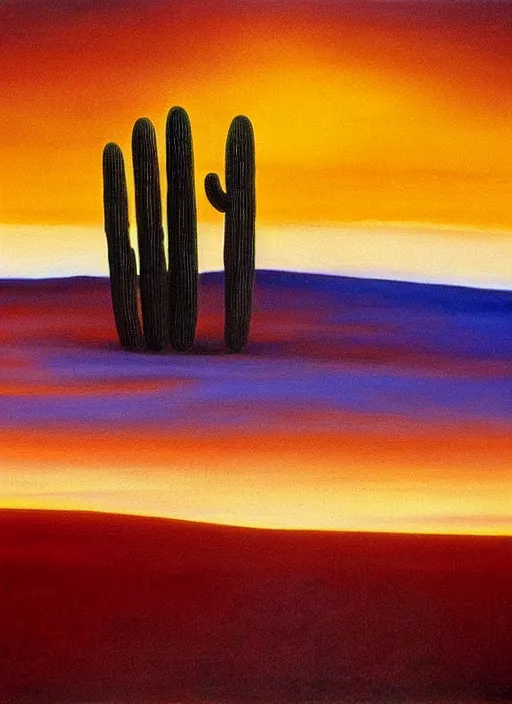 Prompt: high detailed oil painting of sunrise in desert painted by salvador dali