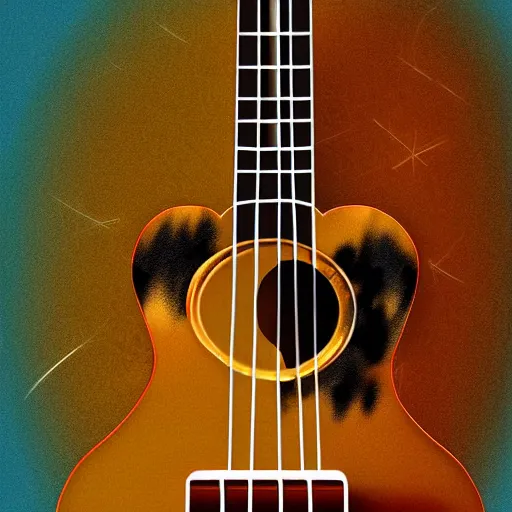 Prompt: ukulele cat, digital art - n 5