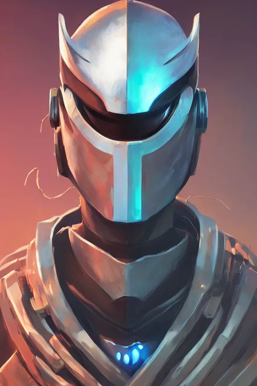 Image similar to epic mask helmet robot ninja portrait stylized as fornite style game design fanart by concept artist gervasio canda, behance hd by jesper ejsing, by rhads, makoto shinkai and lois van baarle, ilya kuvshinov, rossdraws global illumination radiating a glowing aura global illumination ray tracing hdr render in unreal engine 5