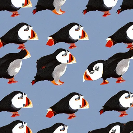 Prompt: 1000 sad puffins