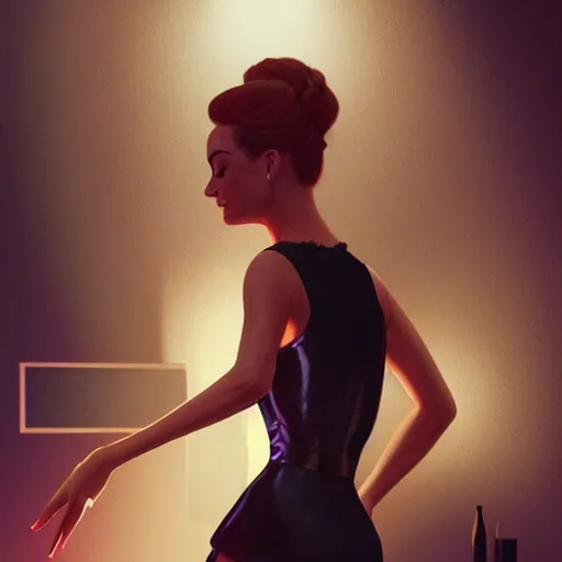 Prompt: holly golightly dancing in a nightclub, anatomy, bathed in light, highly detailed, photorealistic, artstation, smooth, sharp focus, illustration, unreal engine 5, 8 k, art by artgerm and greg rutkowski and edgar maxence