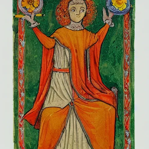 Prompt: medieval marigold lady