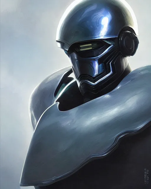 Image similar to iridescent sinewy smooth muscular male sleek glossy black pearlescent futuristic armor with smooth black featureless helmet, by greg rutkowski, mark brookes, jim burns, tom bagshaw, magali villeneuve, eve ventrue, trending on artstation