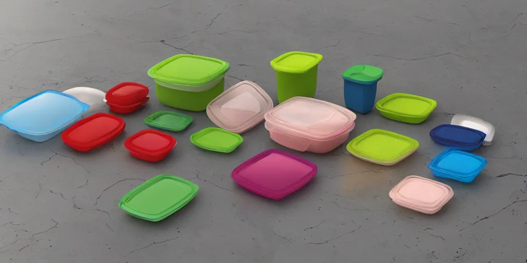 Image similar to photorealistic scene of a tupperware war, 4k