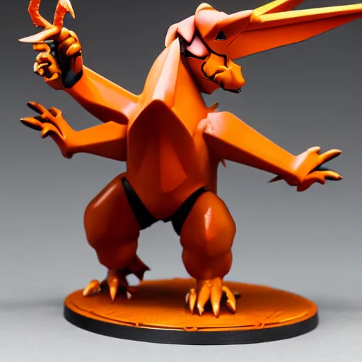 Prompt: charizard as a warhammer tabletop figurine