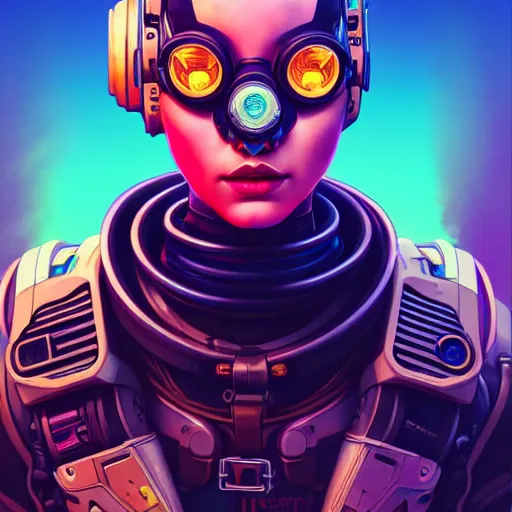 Image similar to high quality high detail portrait of a diesel punk overwatch character in an alien world, tristan eaton, victo ngai, artgerm, rhads, ross draws, hyperrealism, intricate detailed, alphonse mucha, 8 k, sci - fi, pastel colors, artstation,