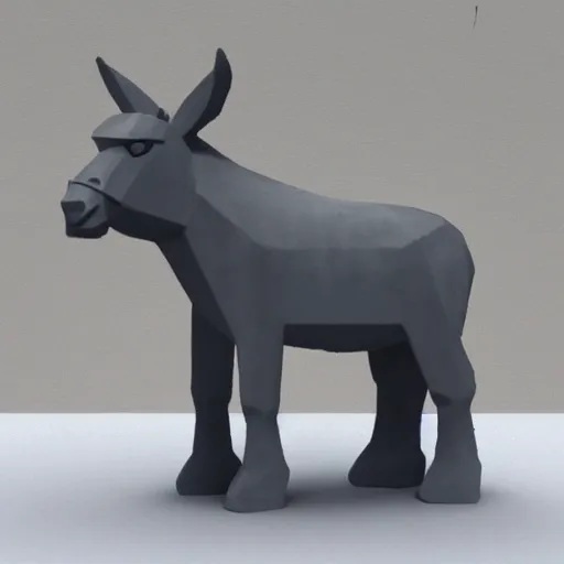 Image similar to donkey made of concrete artstyle