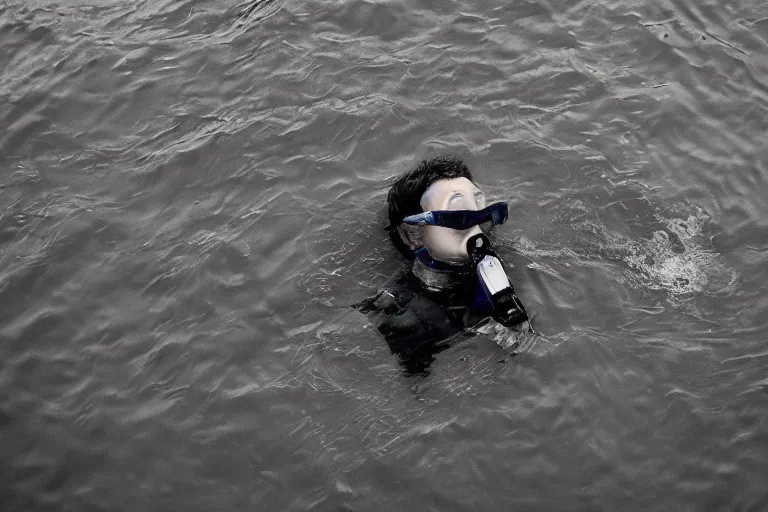 Image similar to overhead shot of a man snorkeling underwater in between submerged amsterdam buildings after the flood, photograph, natural light, sharp, detailed face, magazine, press, photo, Steve McCurry, David Lazar, Canon, Nikon, focus