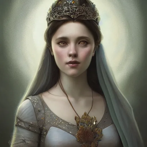 Image similar to a beautiful digital painting of a princess, princess, the moon behind her, intricate, cinematic lighting, highly detailed, digital painting, concept art, smooth, sharp focus, illustration, art by tom bagshaw, artgerm and greg rutkowski - 2 0 k