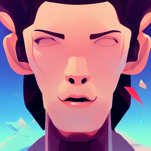 Image similar to face icon stylized minimalist space dandy, loftis, cory behance hd by jesper ejsing, by rhads, makoto shinkai and lois van baarle, ilya kuvshinov, rossdraws global illumination