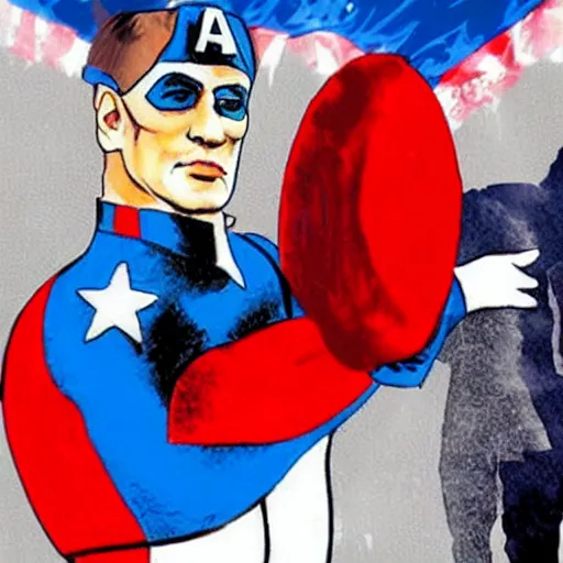 Prompt: putin as captain america