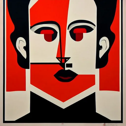 Prompt: constructivism monumental dynamic graphic super flat style portrait by avant garde painter, illusion surreal art, highly conceptual figurative art, intricate detailed illustration, controversial poster art, polish poster art, geometrical drawings, no blur