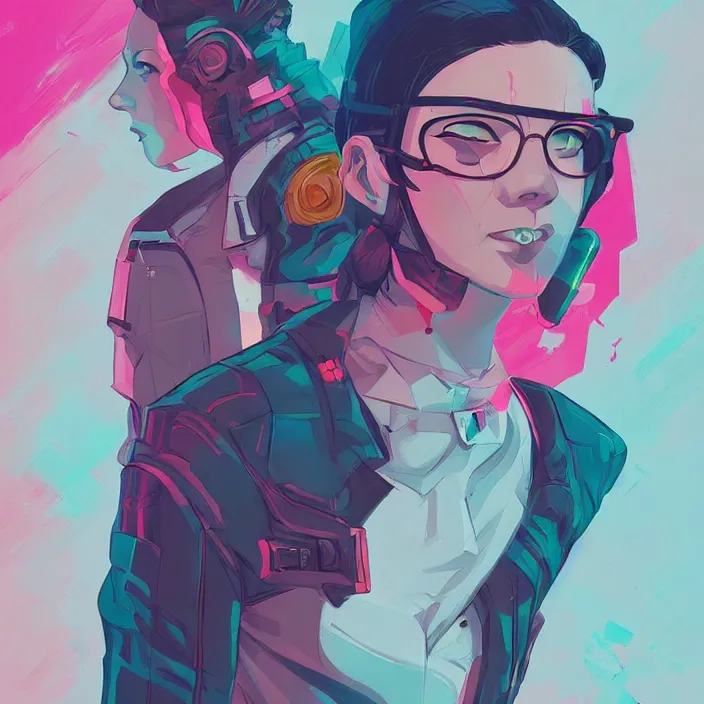 Prompt: a colorful comic noir illustration painting of a cyberpunk girl by sachin teng and sam yang!! and artgerm!! and lois van baarle and ross tran!!. in style of digital art, symmetry, sci fi, hyper detailed. octane render. trending on artstation