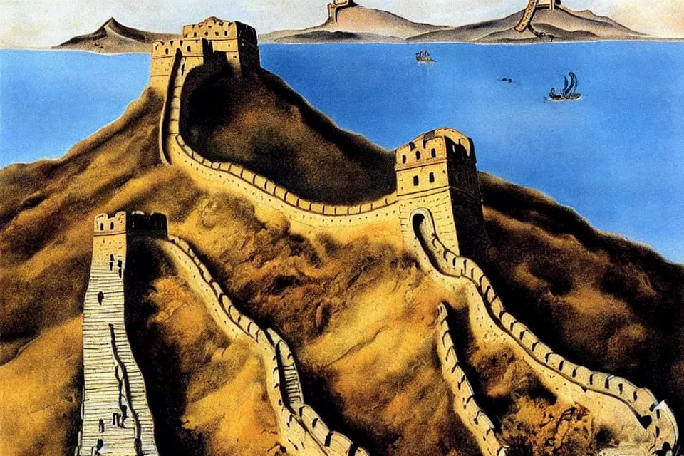 Prompt: the Great Wall,Salvador Dali.