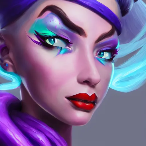 Image similar to portrait of Jinx from League of Legends, by Fortiche Studio, by Riot Games, from Netflix's Arcane, trending on artstation,fine details, realistic shaded, fine-face, painted texture, pretty face