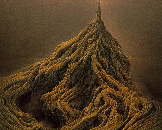 Prompt: Cataclysmic Abyss by Zdzislaw Beksinski, digital art, incredible details