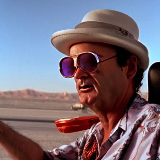 Image similar to bill murray in fear and loathing in las vegas, movie still, promotional shot