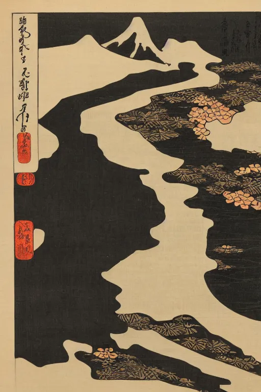 Prompt: Japanese woodblock print of Darth Vader, Hokusai