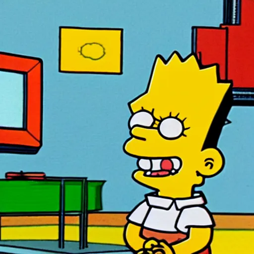 Prompt: Bart Simpson watching tv