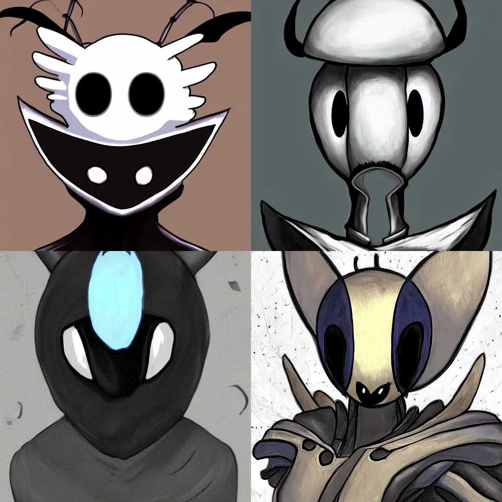 Prompt: portrait of Hornet from Hollow Knight videogame, digital art