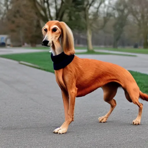 Image similar to A saluki dog wearing a turtleneck