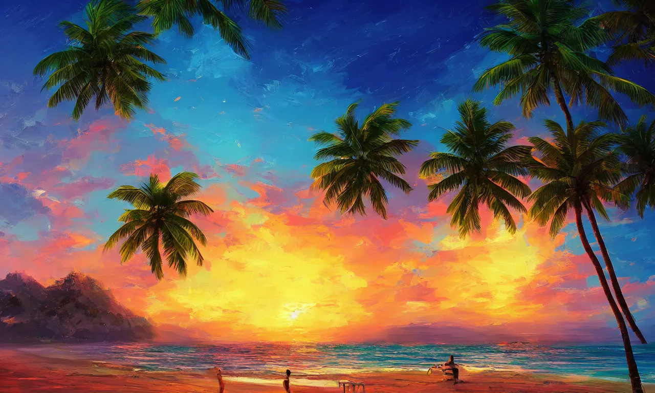 Image similar to paradise beach by alena aenami artworks in 4 k