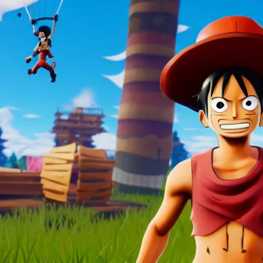 Prompt: luffy in fortnite