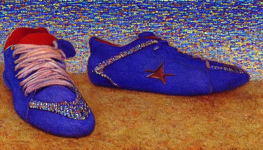 Prompt: a 1 9 9 8 southern spain sneakers!!! costa blanca, designed by arnold bocklin, jules bastien - lepage, tarsila do amaral, wayne barlowe and gustave baumann, cheval michael, trending on artstation, mediterranean, star, sharp focus, colorful refracted sparkles and lines, soft light, 8 k 4 k