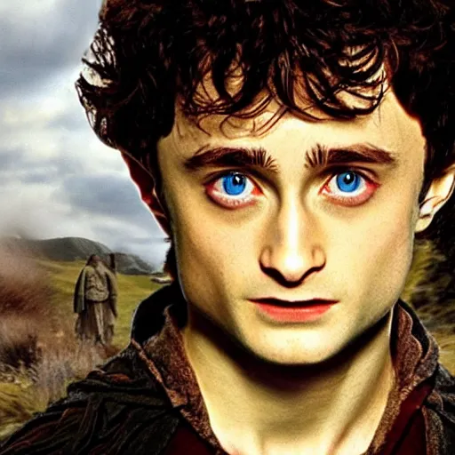 Image similar to Daniel Radcliffe as Frodo in lord of the rings