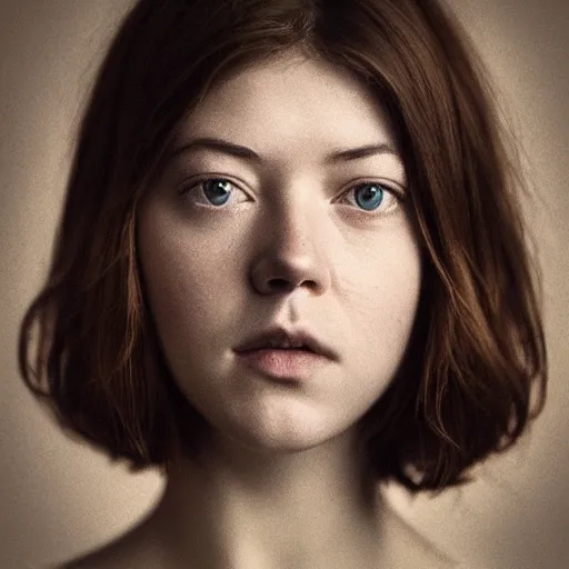 Image similar to a masterpiece portrait photo of a beautiful young woman who looks like an icelandic mary elizabeth winstead, symmetrical face
