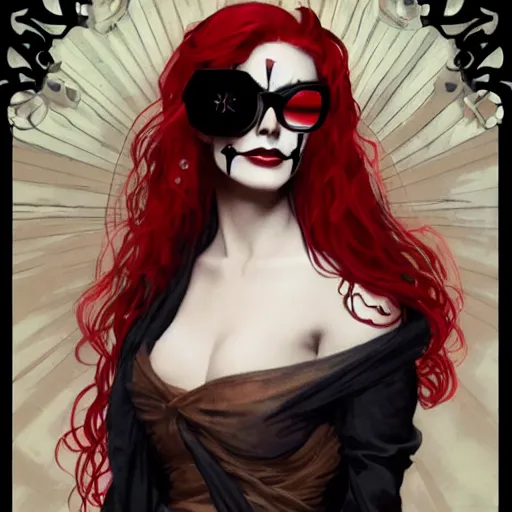 DND character, portait of a redhaired woman wearing Stable Diffusion