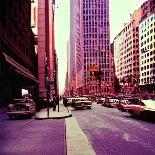 Image similar to Beautiful colored-photo cameraphone 1969 soft Photograph of New York city street