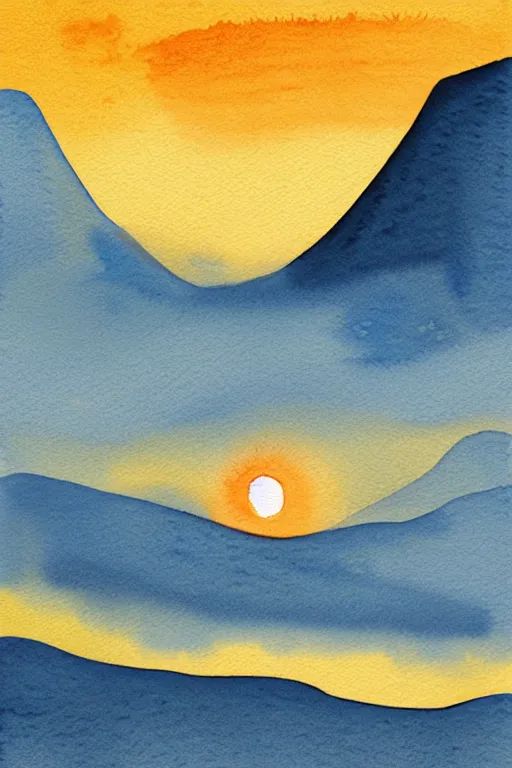 Prompt: minimalist watercolor art of rio at sunset, illustration, vector art