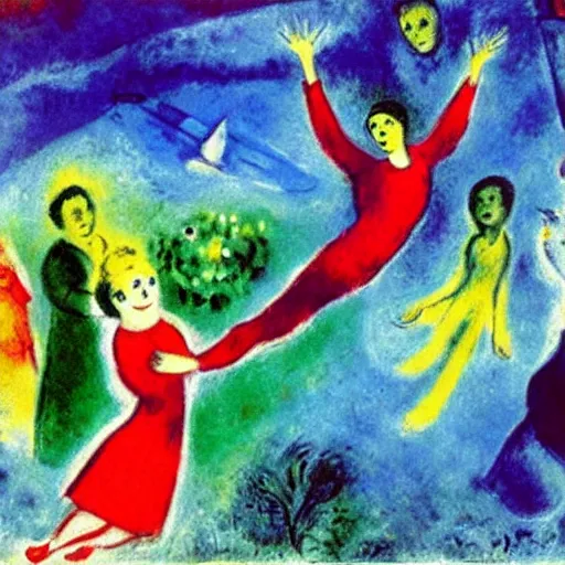 Image similar to A painting by Chagall, fly