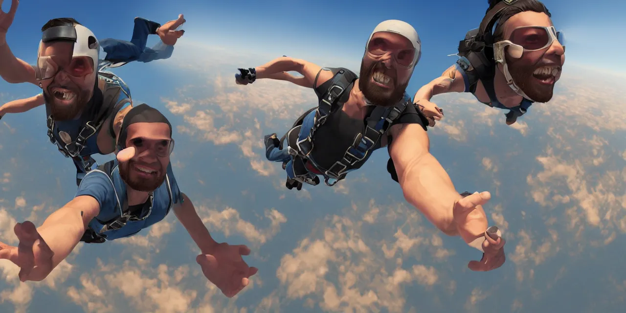 Image similar to Jesus taking a selfie while skydiving, gta artstyle, hyperdetailed, artstation, accurate, octane render, 8k