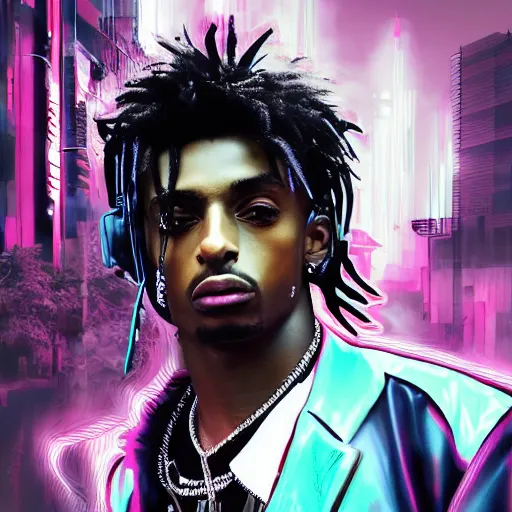 Prompt: playboi carti cyberpunk style digital art 4 k detailed