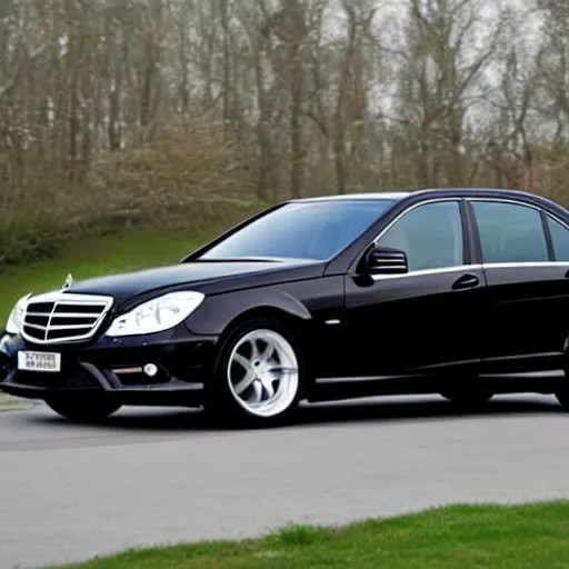 Prompt: black mercedes w 2 0 4 2 0 1 2