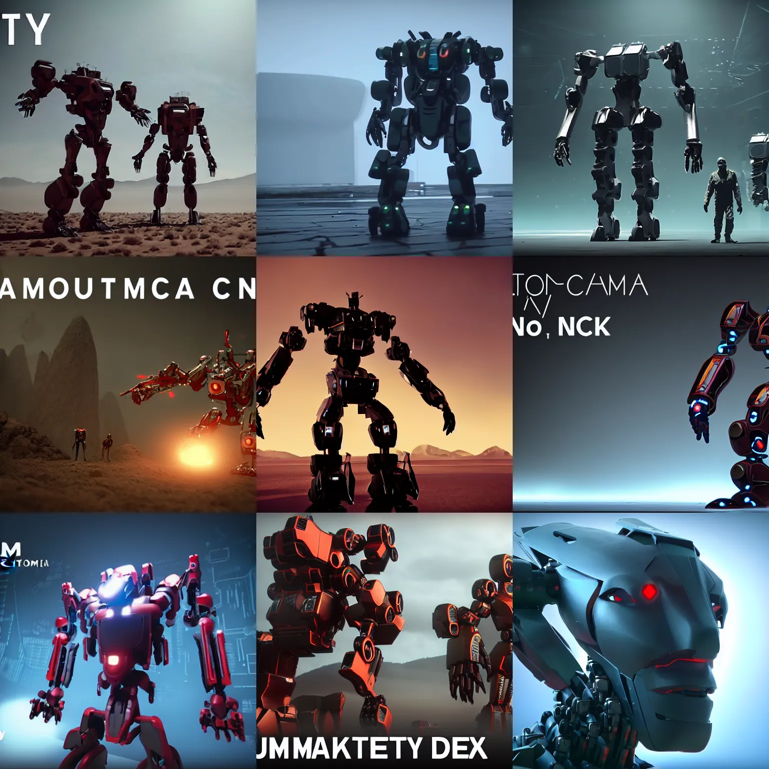 Prompt: cinematic still in adam | unity, no text and mark, unity demo video, mega humanoid mech,