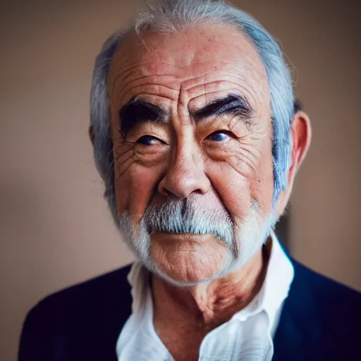 Prompt: photoshoot of a japanese sean connery, 5 0 mm, soft focus