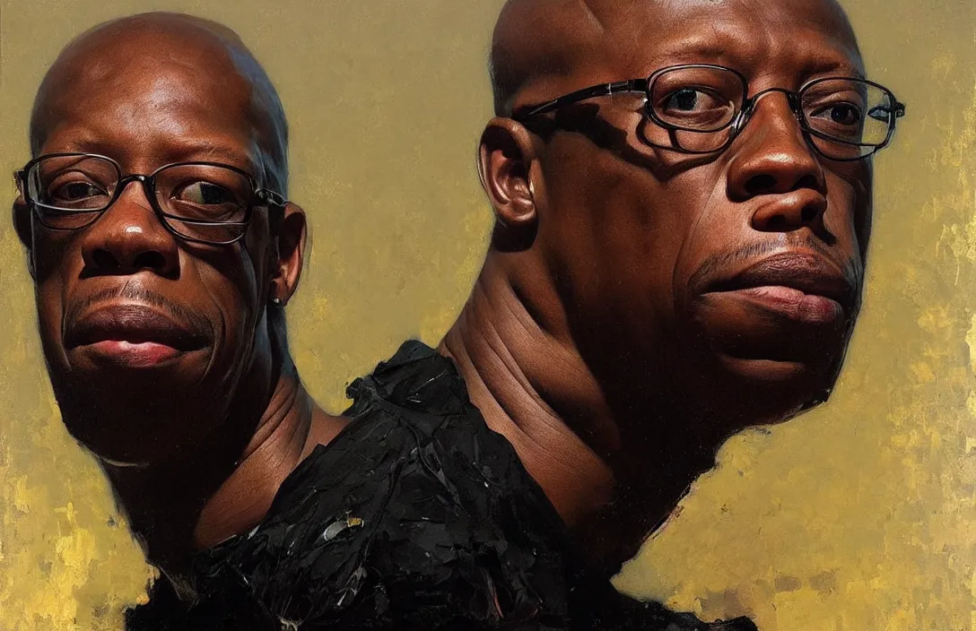 Image similar to portrait of ian wright!!!!!!!!!!!!!!!!!!!!!!!!!!!, detailed face, detailed painting, epic lighting, by ilya repin, phil hale and kent williams