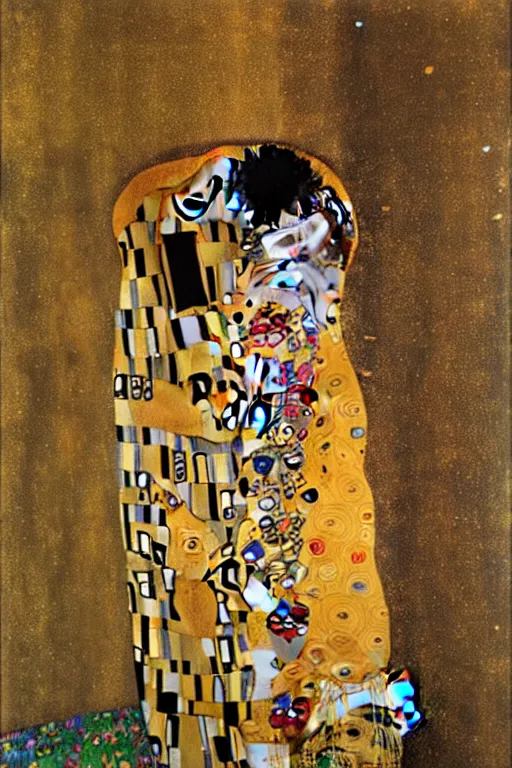 Prompt: portrait of anger and despair by Gustav Klimt