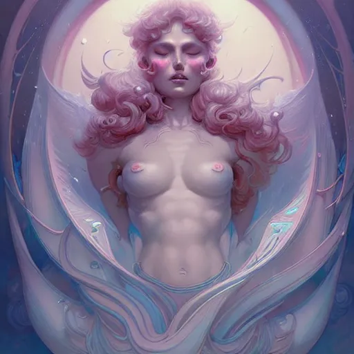 Prompt: collection of beautiful celestial females exposed in cryo chamers by James Jean, intricate, elegant, highly detailed, centered, digital painting, artstation, concept art, smooth, sharp focus, illustration, by Peter Mohrbacher, WLOP